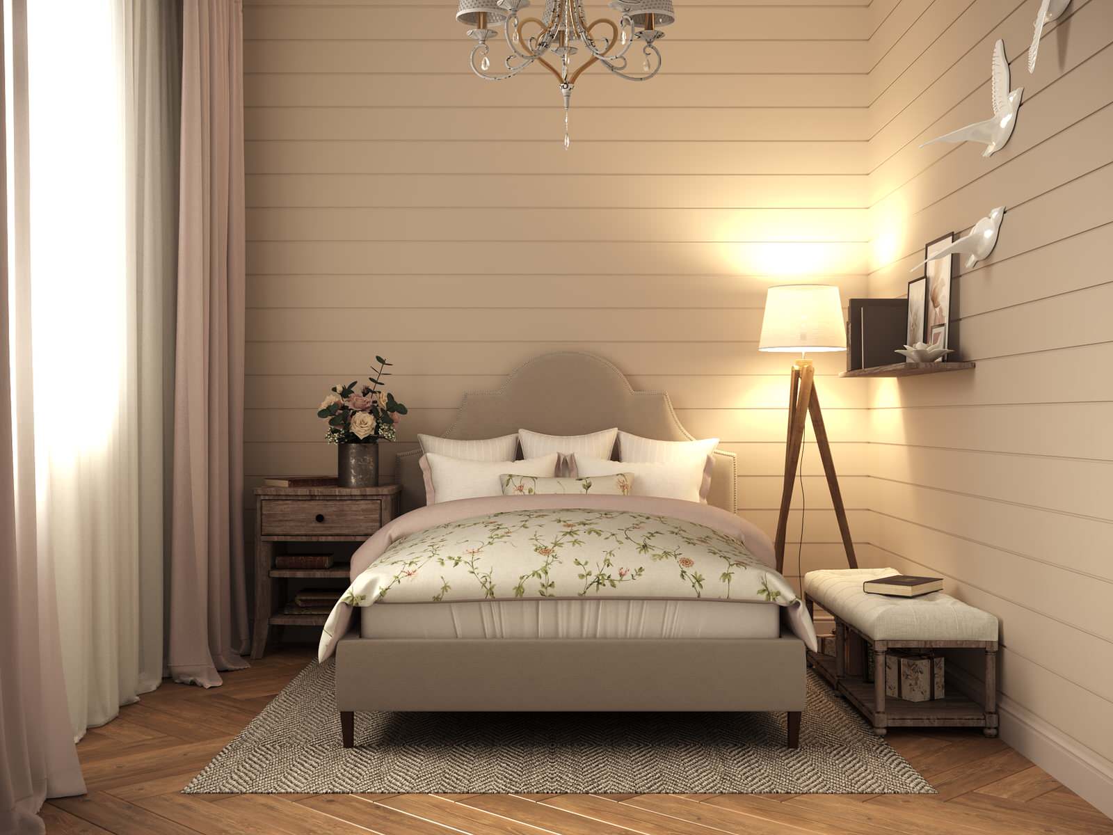 Дом в пудровых тонах