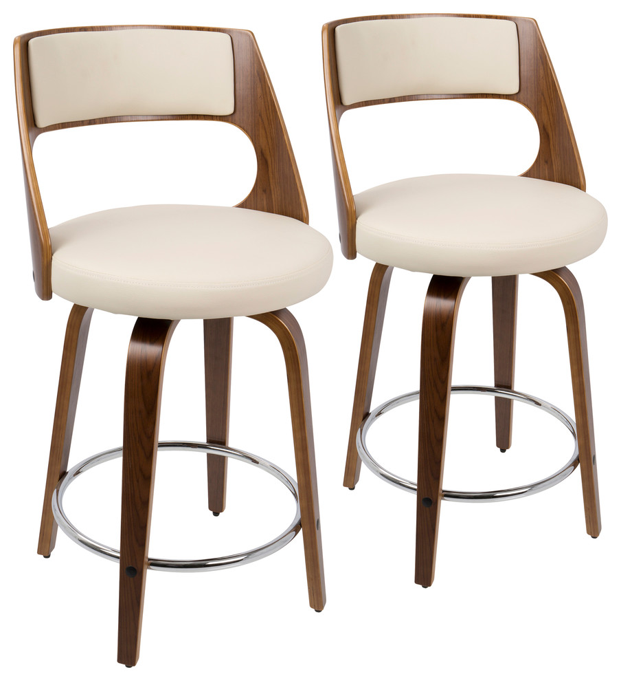 LumiSource Cecina Counter Stool With Swivel, Set of 2 - Midcentury - Bar  Stools And Counter Stools - by LumiSource | Houzz