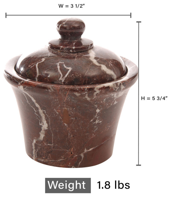 Polished Marble Bathroom Jar, Red Zebra - Traditional - Bathroom ...