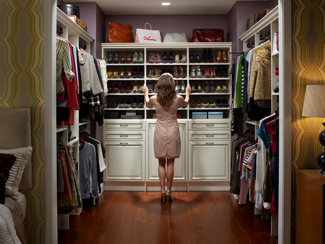 Custom Walk-In Closet Organizers: Antique White