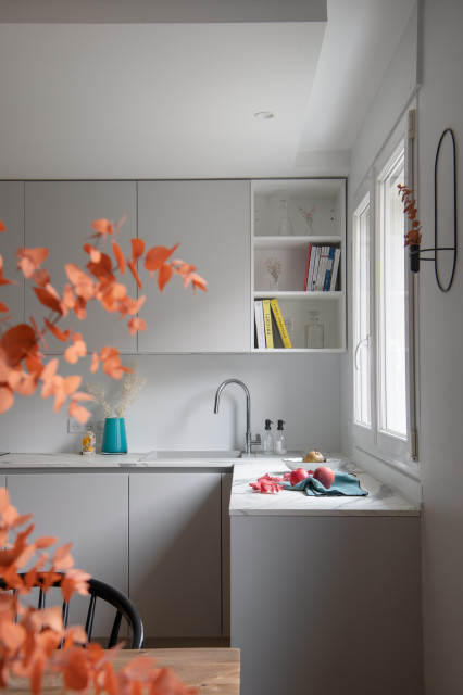 Cuisine gris clair modern-kitchen