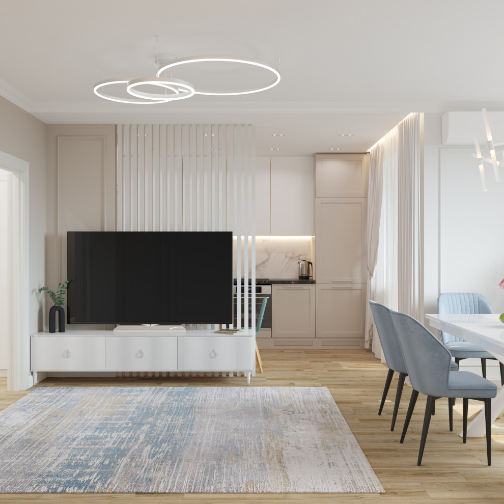 Квартира на Взлетной - гостиная-кухня