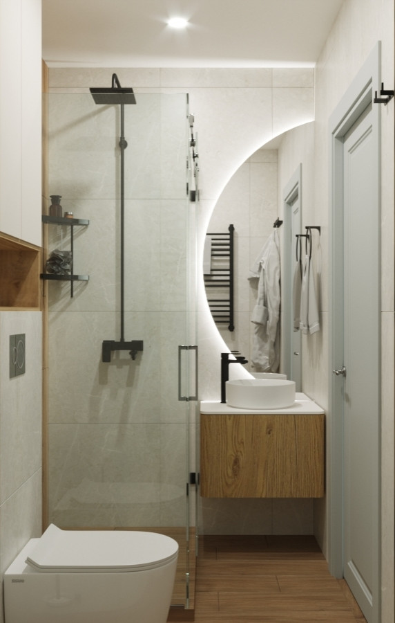 Дизайн проект кухни-гостиной и санузлов в г.Екатеринбург