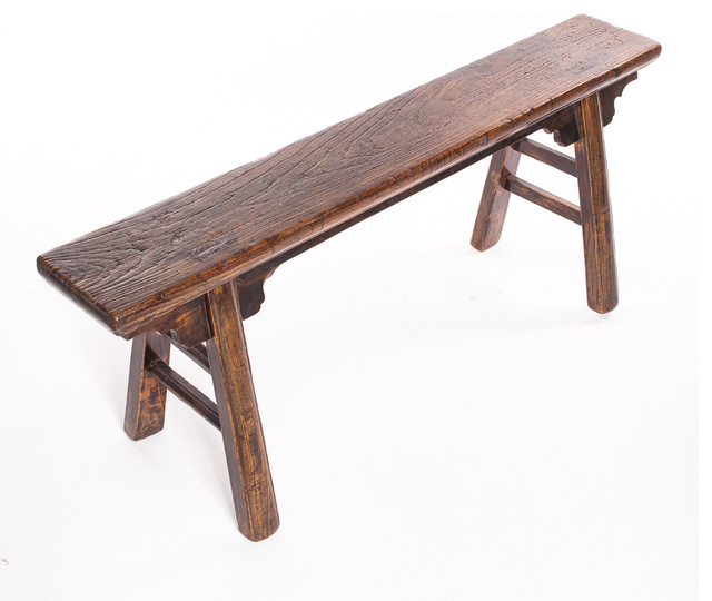 Small Rustic Vintage Chinese Bench From North China Small Rustic Vintage Chinese Bench From North China