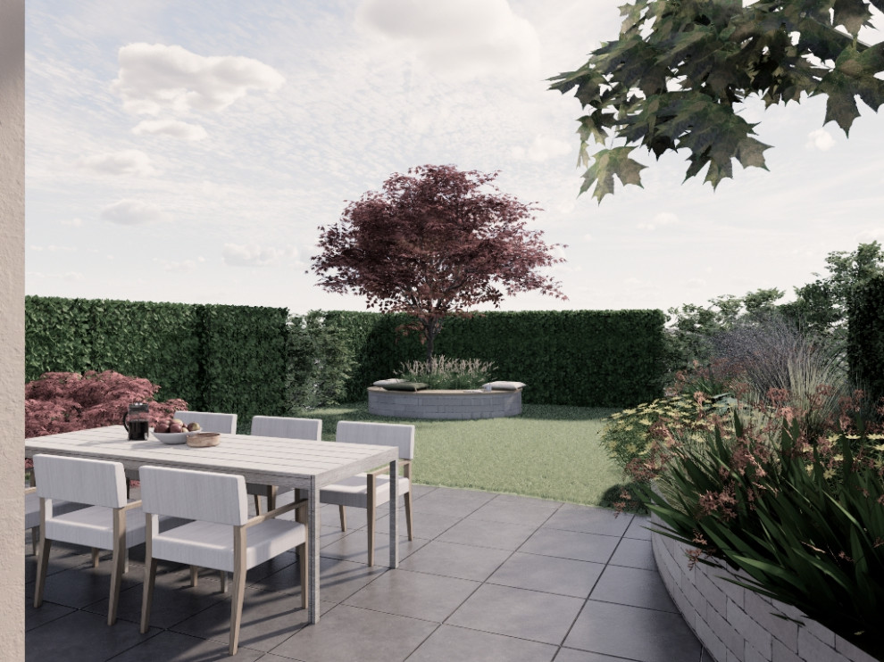 Reihenhausgarten im Retro-Chic