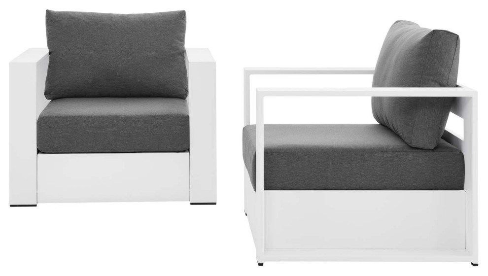 Lounge Chair Armchair, Aluminum, Modern, Outdoor Patio Hospitality