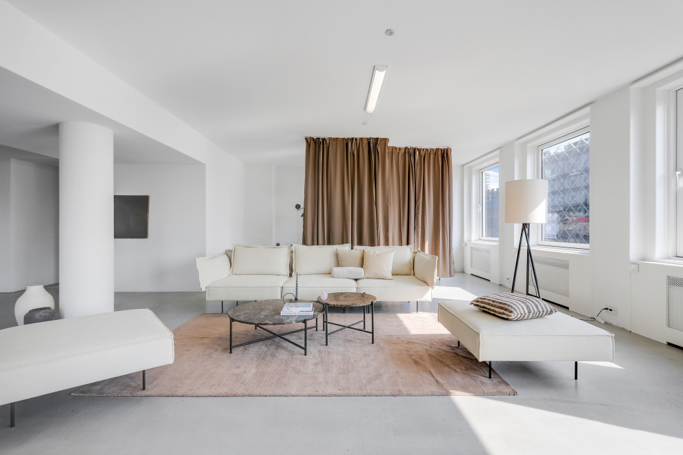 Inspiration for an industrial living room remodel in Copenhagen