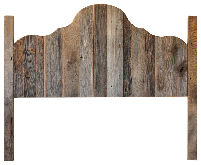 Scalloped Reclaimed Wood Headboard, Rustic Barn Wood Headboards