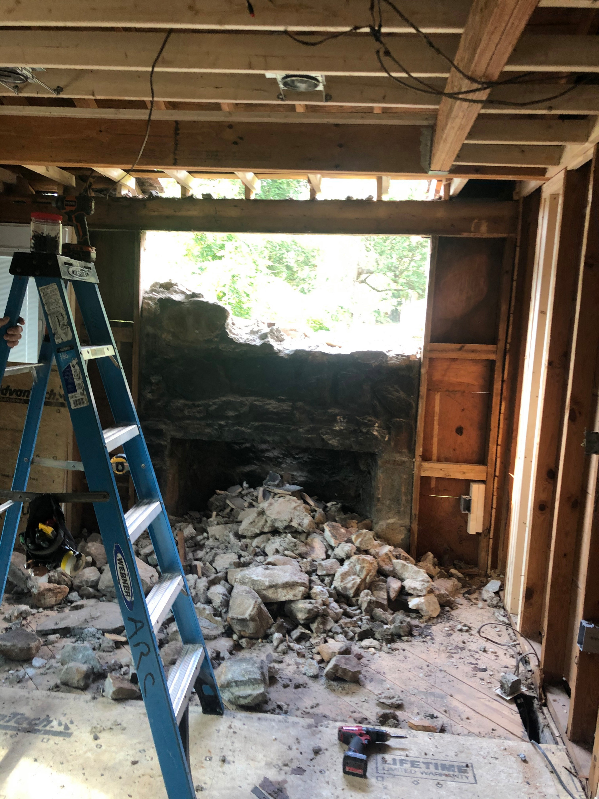 Old Stone Fireplace Demo