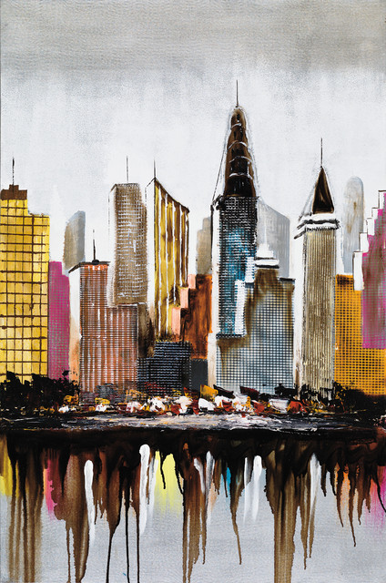 "East River" Oil Painting, 80x120 cm