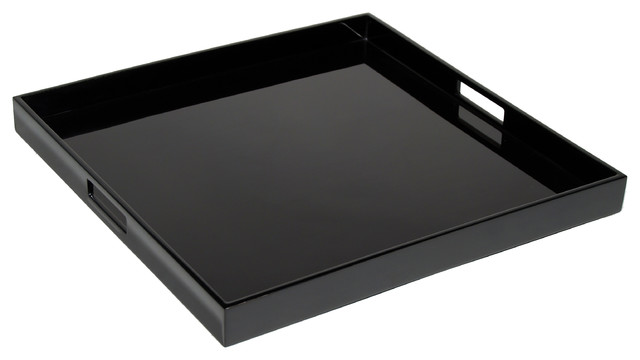 Lacquer Large Square Tray Black, Black Square Coffee Table Tray