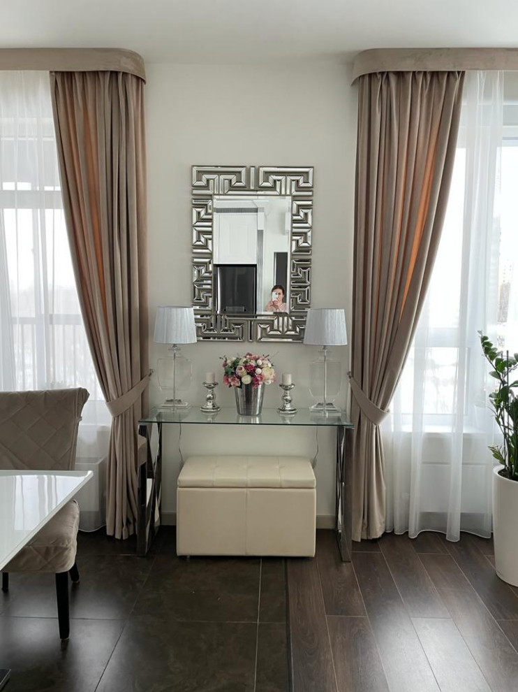 Фото готового интерьера кухни-гостиной ЖК Ботанический сад г. Москва