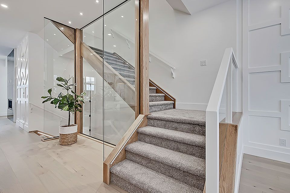 Inspiration for a transitional home design remodel in Calgary