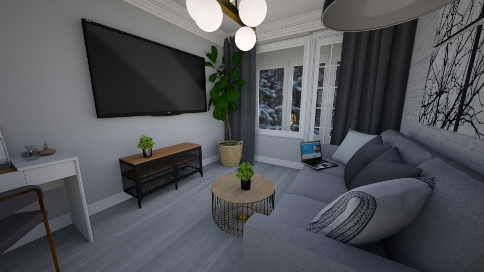 Новостройка гостиная сканди