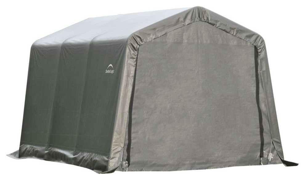 8'x12'x8' Peak Style Shelter, Gray Cover