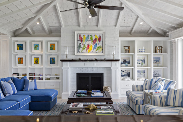 Florida Beach Cottage maritimt-dagligstue