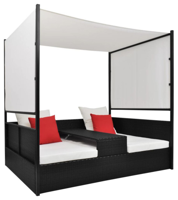 Outdoor DayBed Black Tropical Outdoor Lounge Sets by