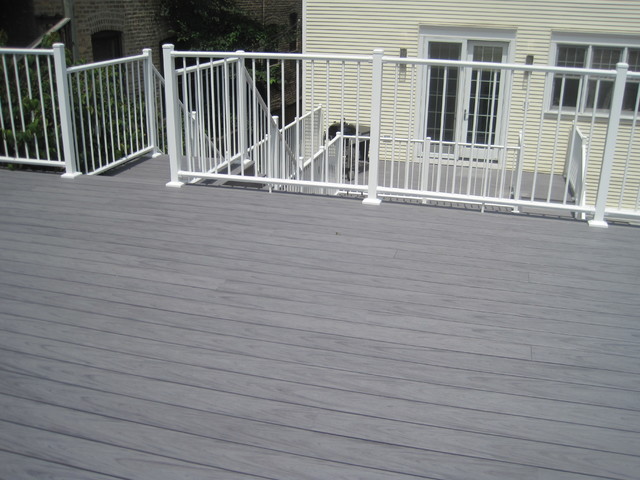 Garage Composite Deck in Gray contemporary-terrace