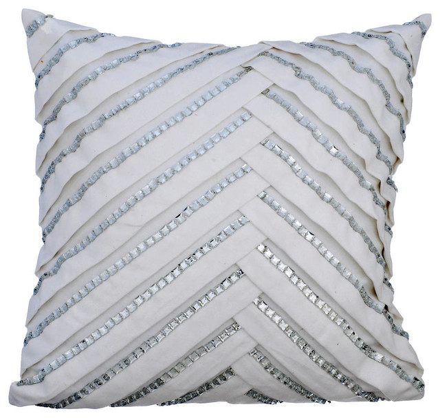 White Decorative Pillow Covers Suede Fabric Ice Crystals Contemporary Pillowcases And Shams By The Homecentric