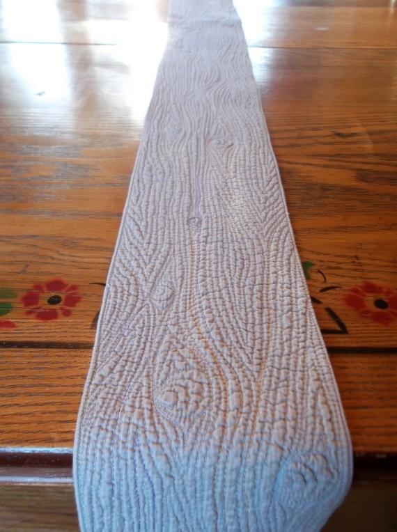 Wood Plank Wholecloth Quilted Table Runner by Shanna Quilts