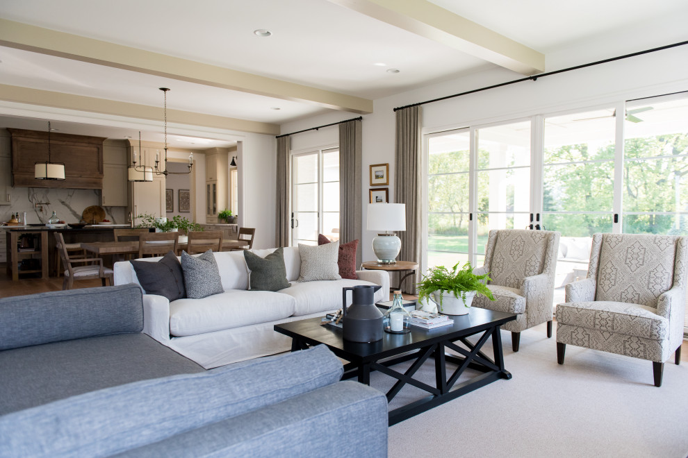 Inspiration for a transitional family room in Indianapolis.