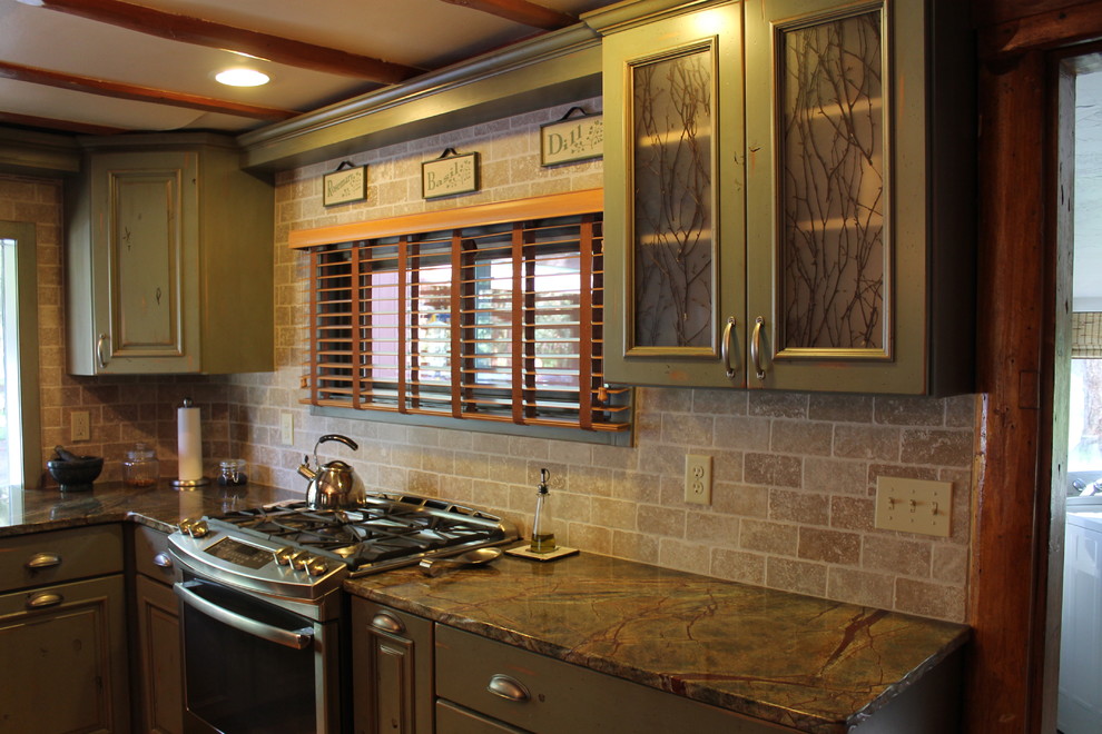 Photo of a mid-sized country kitchen in Denver.