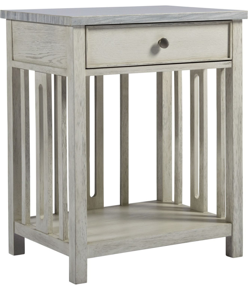 Universal Furniture Coastal Living Escape Bedside Table with Stone Top