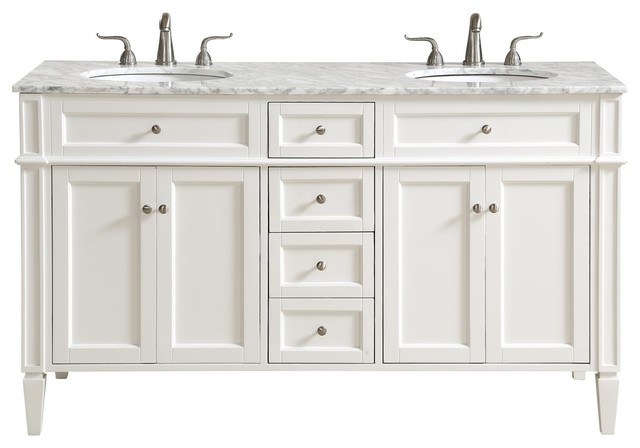 Elegant Park Avenue 60" Double Bathroom Vanity Set, White ...