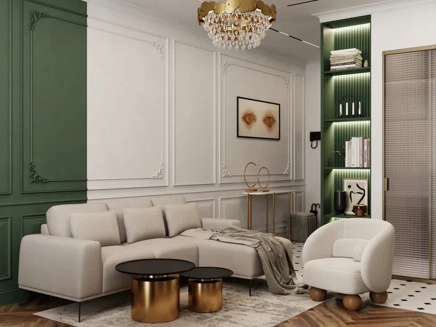 Квартира бизнес класса 75м² в стиле неоклассика