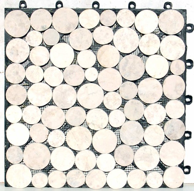 Interlocking Coin Cut Stone Deck Tiles - EzyTile 12" x 12" (6 Tiles per box)