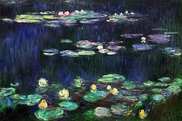 Monet Water Lilies Green Reflections Right Half Detail Monet Water Lilies Green Reflections Right Half Detail