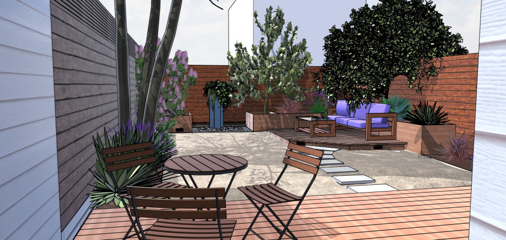 Urban Backyard: Cozy Conversation Space in Mediterranean Setting