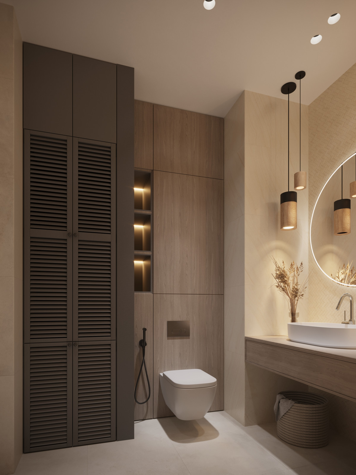 Дизайн проект однокомнатной квартиры в темных оттенках