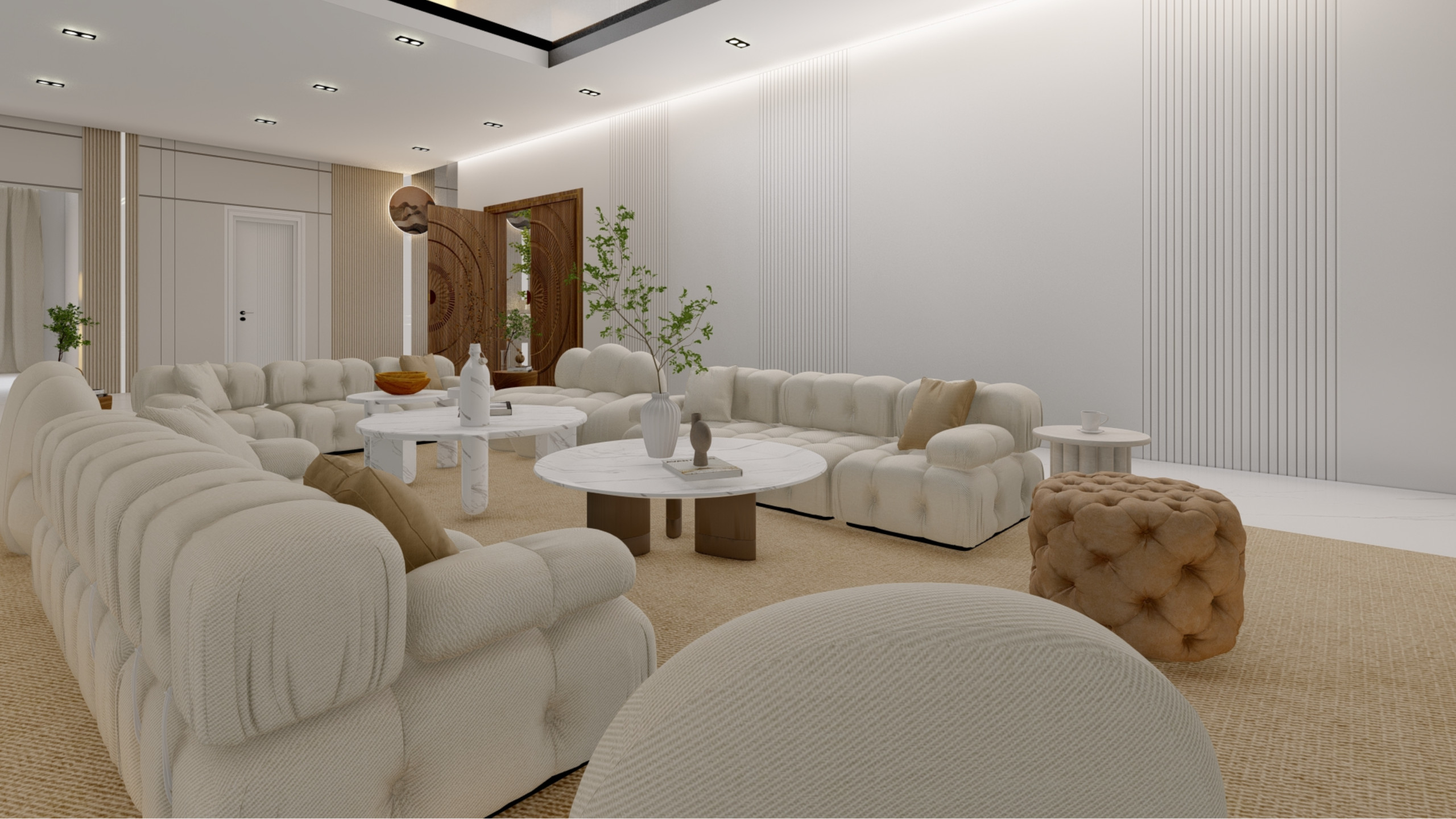 Contemporary Living Room with Soft Colours in Berkhamsted