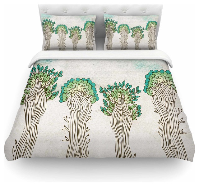Pom Graphic Design Trees White Nature Duvet Cover Pom Graphic Design Trees White Nature Duvet Cover Contemporary Covers And Sets By Kess Global Inc