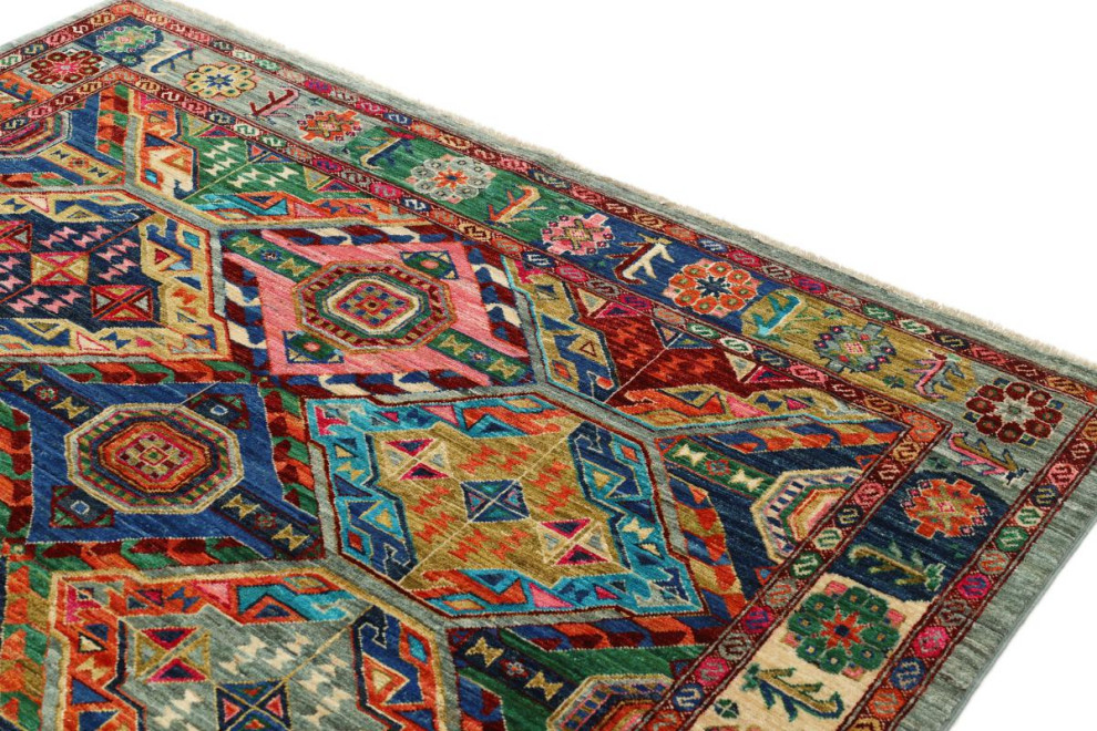 Oriental Rug Arijana Design 8'1"x5'7" Hand Knotted Carpet