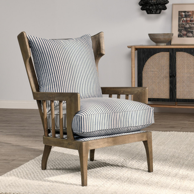 Lawrence Accent Chair Striped by Kosas Home Farmhouse Armchairs And Accent Chairs by Kosas