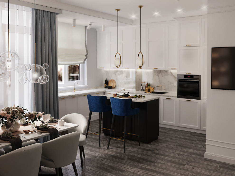 Визуализация кухни-гостиной.