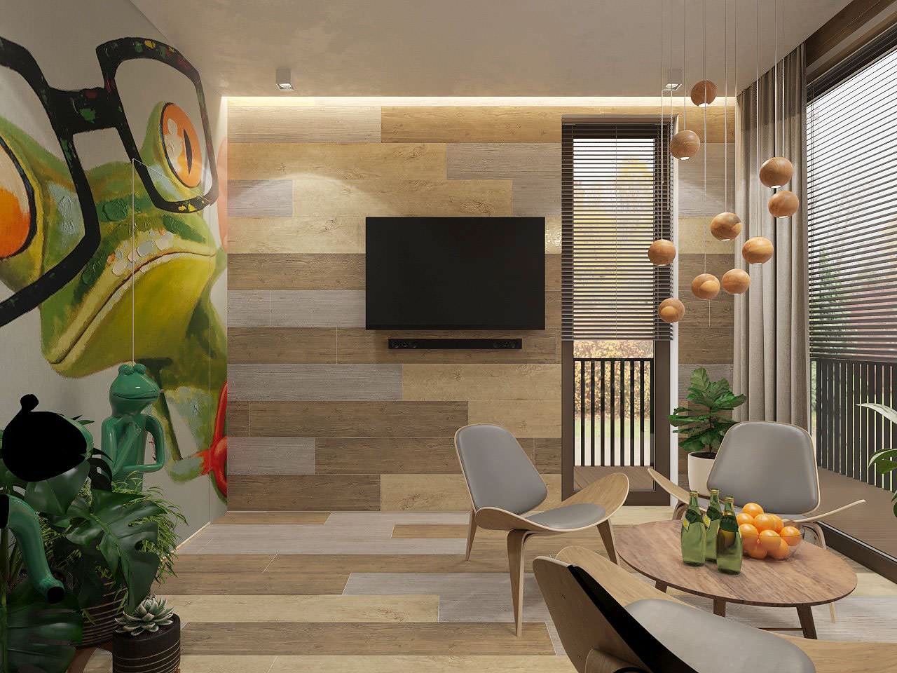 Зона отдыха в сауне загородного дома.