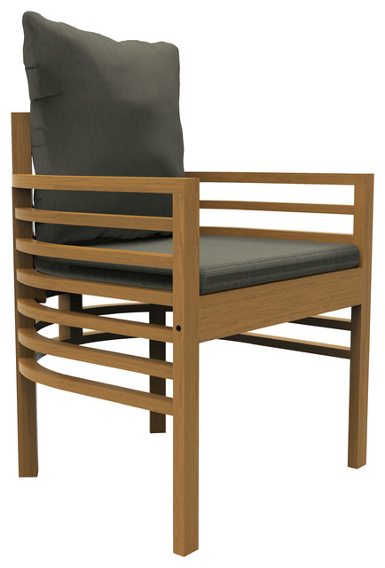 Joy Modern Sunbrella Upholstered Teak Outdoor Dining Arm Chair