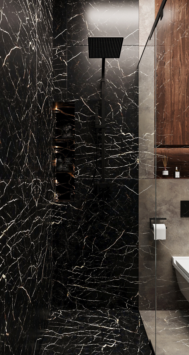 Современные оттенки серого и уютного дерева)