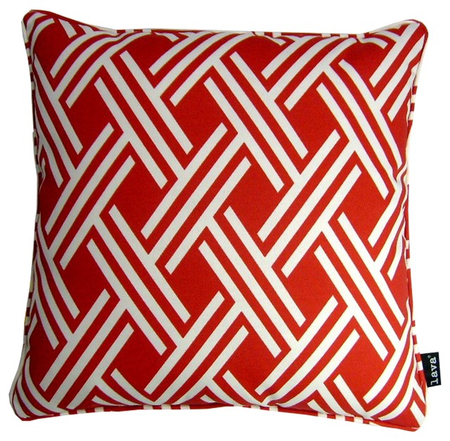 Fresco Red 18"x18" Pillow Indoor Outdoor