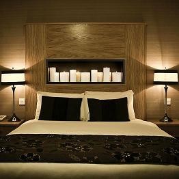 Example of a transitional bedroom design in Chicago