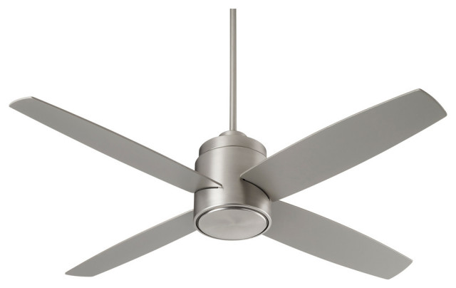 Oslo Ceiling Fan, 4-Blades, Satin Nickel, Silver Blades, 52"W (3-101-24 ...