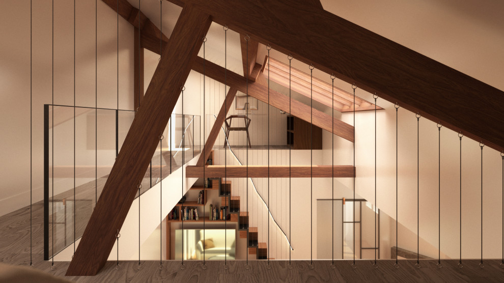 Projet - Vue de la Mezzanine depuis l'espace nuit - Modélisation 3D