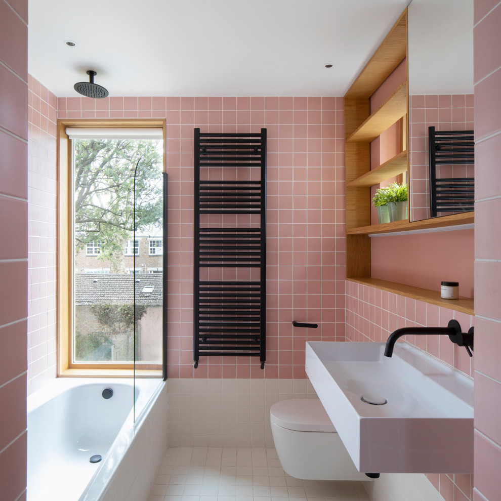 This is an example of a transitional bathroom in Sussex.
