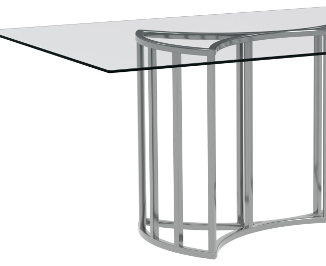 Sophia Dining Table - Chrome Plated/Glass - Contemporary - Dining ...
