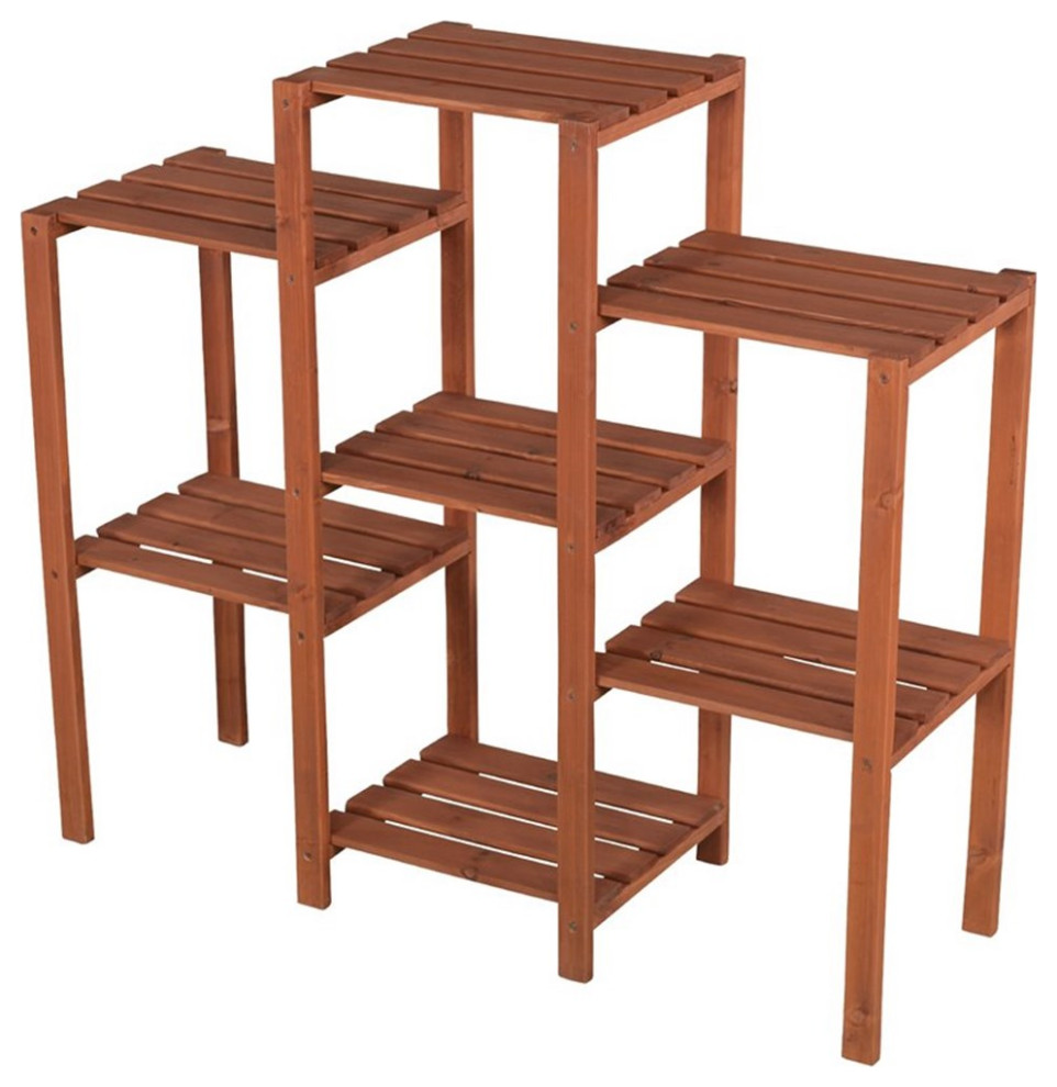 Leisure Season 7Tier Moisture Resistant Wood Plant Stand in Medium