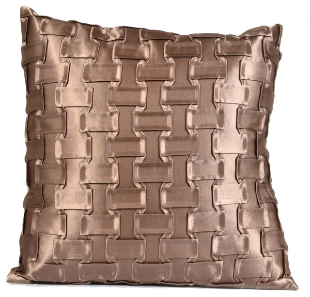 Concepts Life Hand Woven Decorative Pillow  Bronze Chain