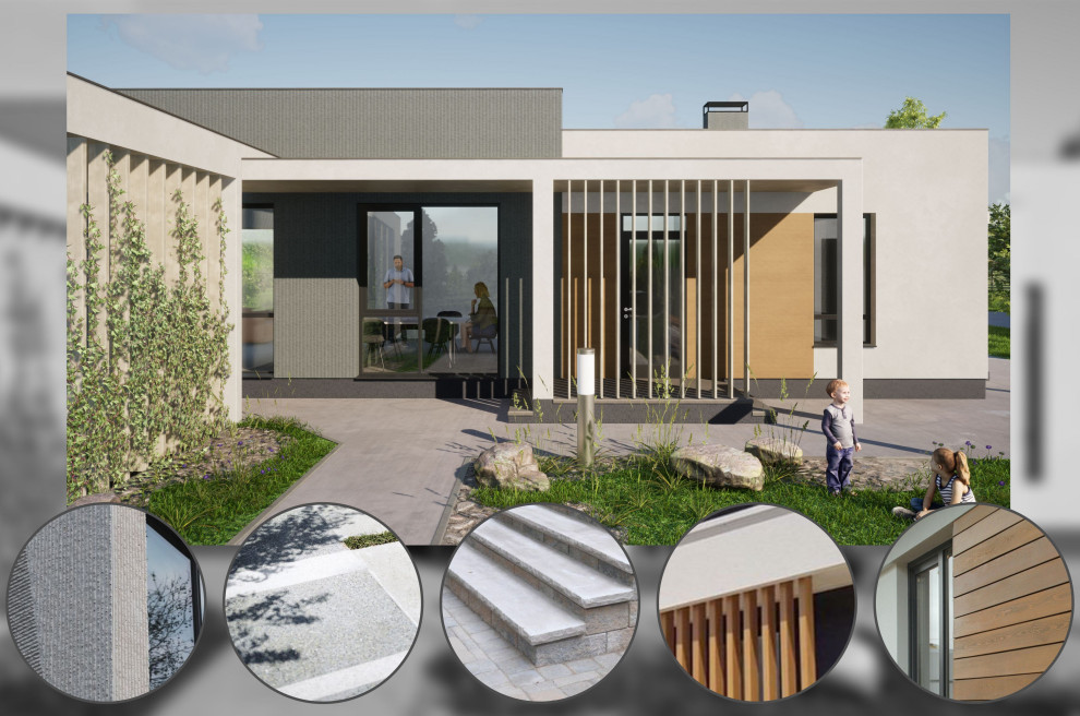 Индивидуальный жилой дом м плоской кровлей